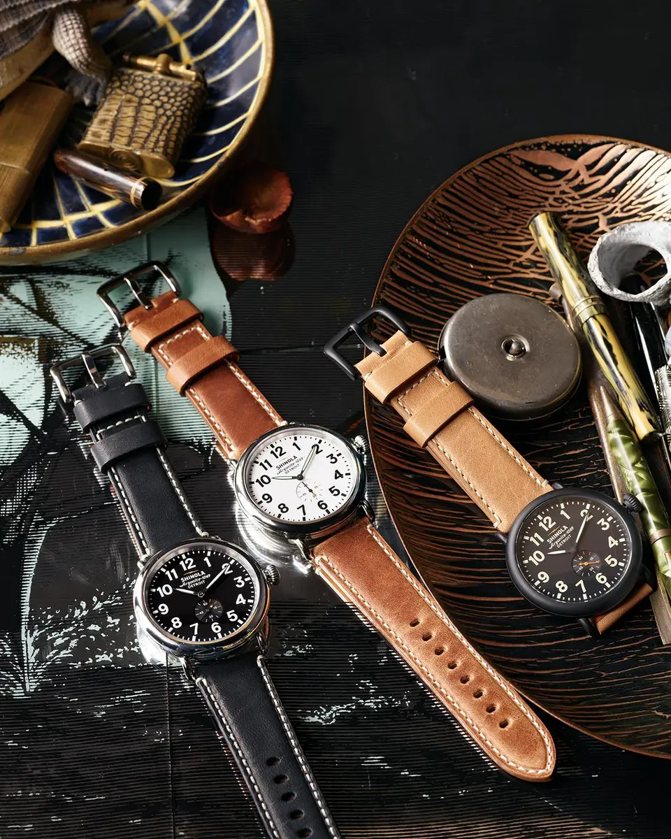 Shinola 47mm Runwell Watch, White/Brown | Thumbnail 4 Shinola 47mm Runwell Watch, White/Brown | Thumbnail 4