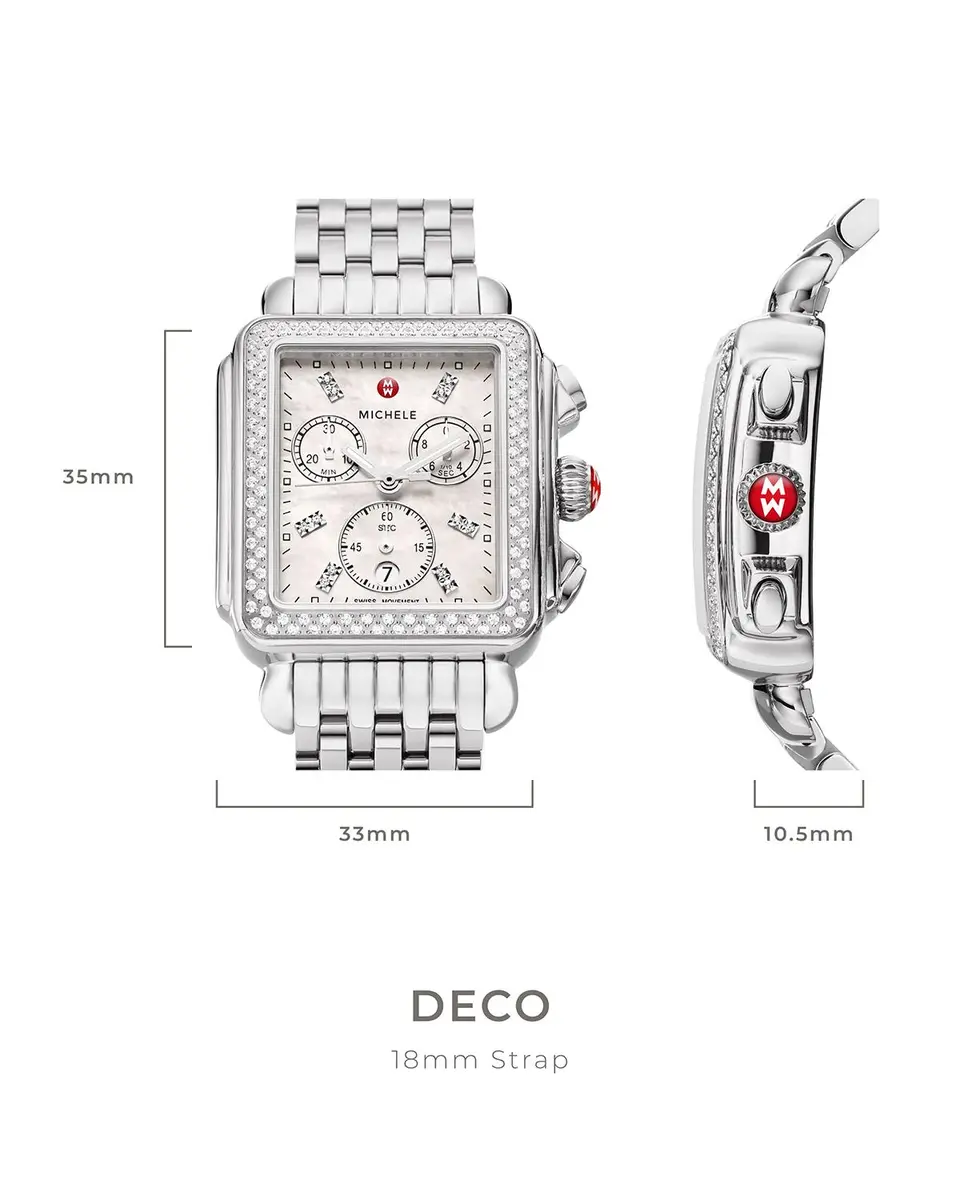 Michele Deco 18mm Stainless Steel Diamond Bracelet Watch | Thumbnail 4 Michele Deco 18mm Stainless Steel Diamond Bracelet Watch | Thumbnail 4