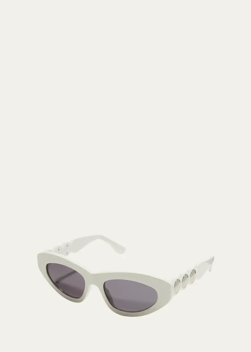 Alaïa Scallop Stud Metal & Acetate Cat-Eye Sunglasses | Thumbnail 2 Alaïa Scallop Stud Metal & Acetate Cat-Eye Sunglasses | Thumbnail 2