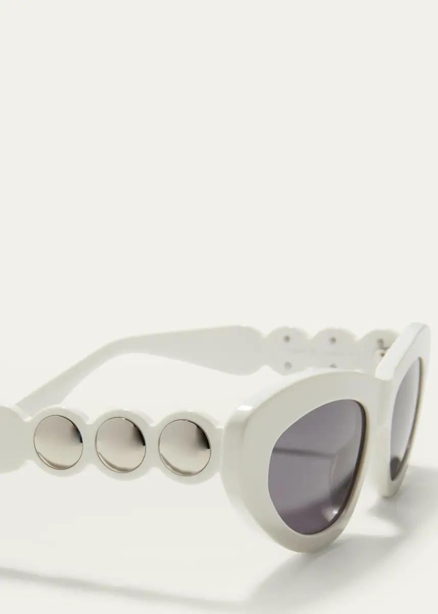 Alaïa Scallop Stud Metal & Acetate Cat-Eye Sunglasses | Thumbnail 4 Alaïa Scallop Stud Metal & Acetate Cat-Eye Sunglasses | Thumbnail 4