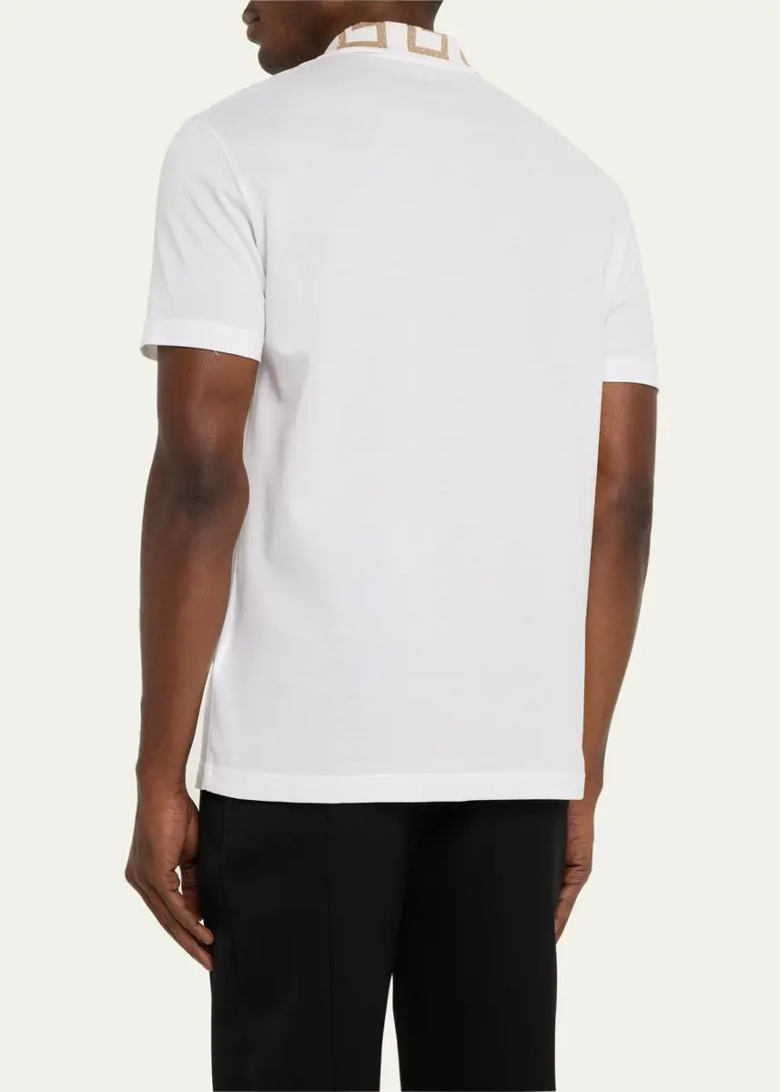 Versace Men's Greca-Collar Polo Shirt | Thumbnail 3 Versace Men's Greca-Collar Polo Shirt | Thumbnail 3