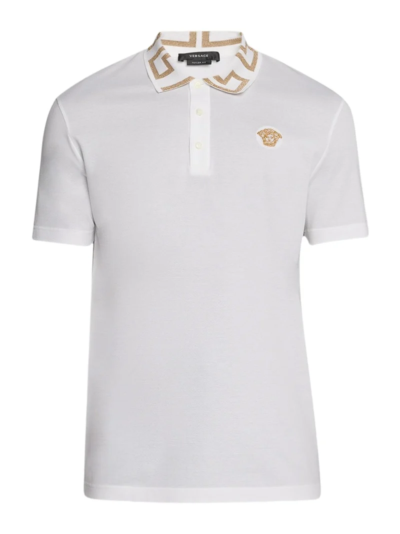 Versace Men's Greca-Collar Polo Shirt