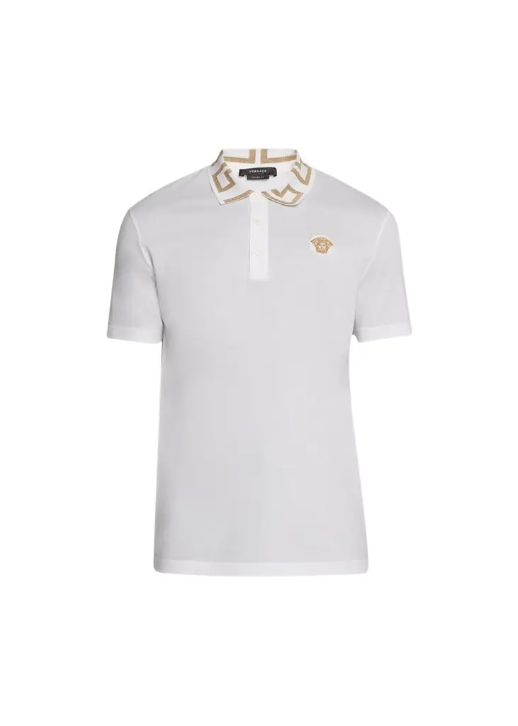Versace Men's Greca-Collar Polo Shirt