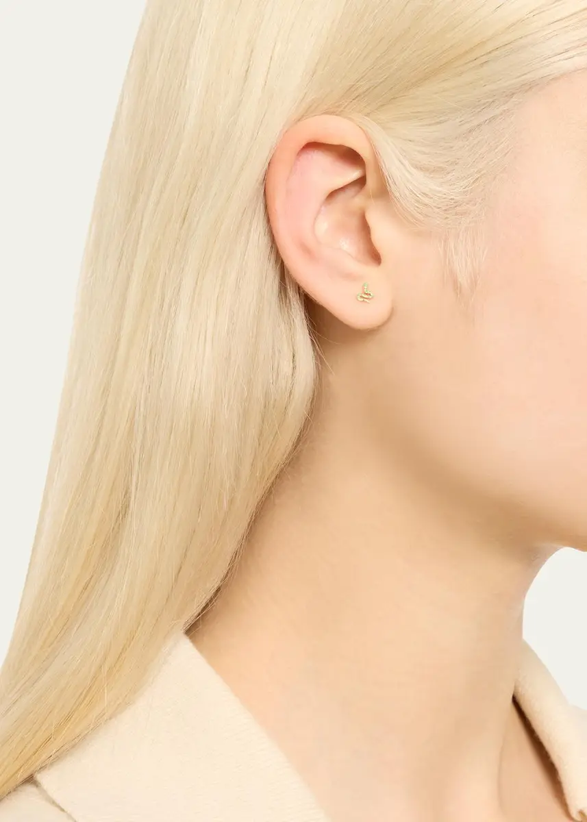Alison Lou 14K Yellow Gold Snake Stud Earring, Single | Thumbnail 2 Alison Lou 14K Yellow Gold Snake Stud Earring, Single | Thumbnail 2