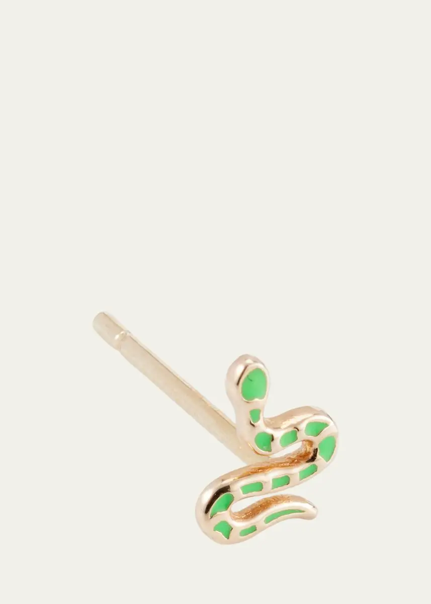 Alison Lou 14K Yellow Gold Snake Stud Earring, Single | Thumbnail 3 Alison Lou 14K Yellow Gold Snake Stud Earring, Single | Thumbnail 3