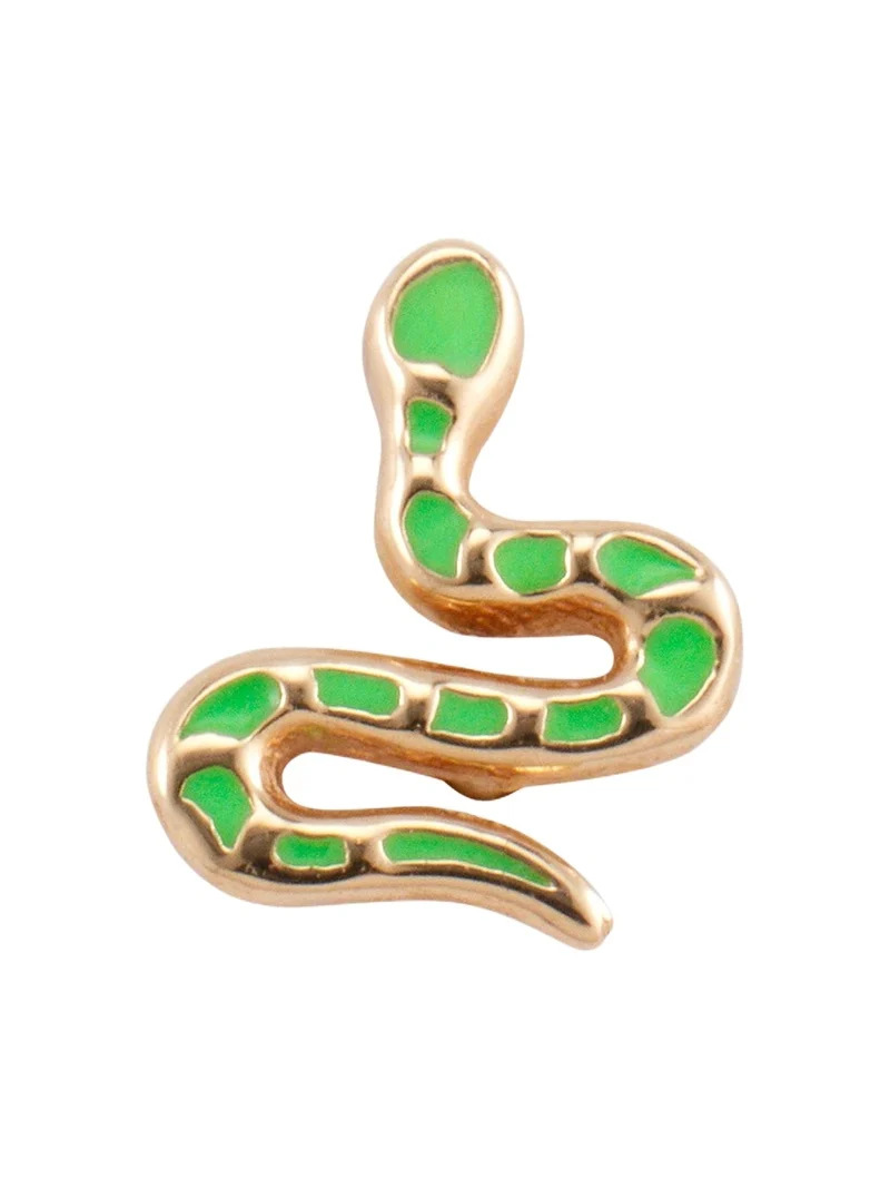 Alison Lou 14K Yellow Gold Snake Stud Earring, Single