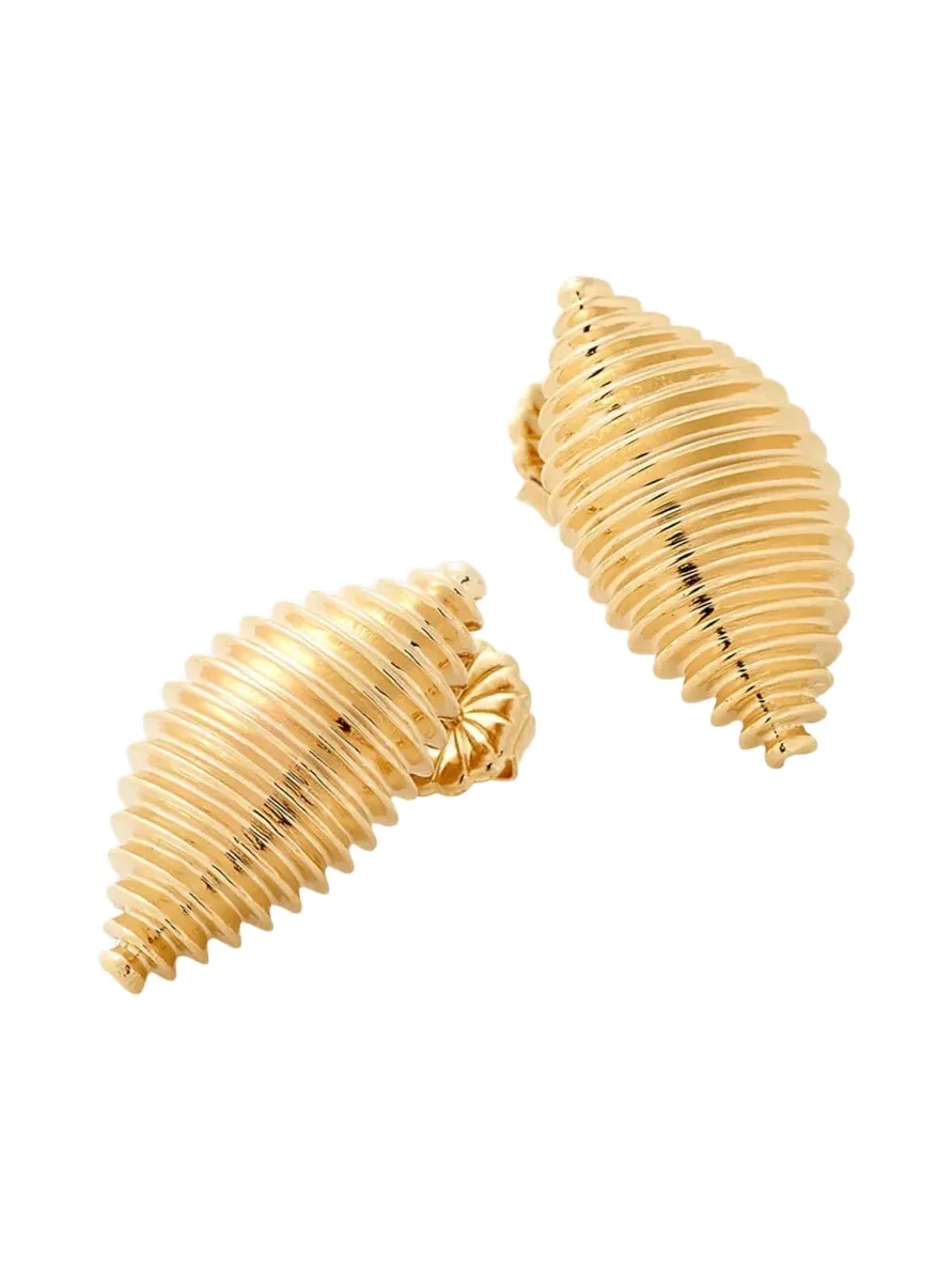 Alison Lou 14K Yellow Gold Large Shell Earrings