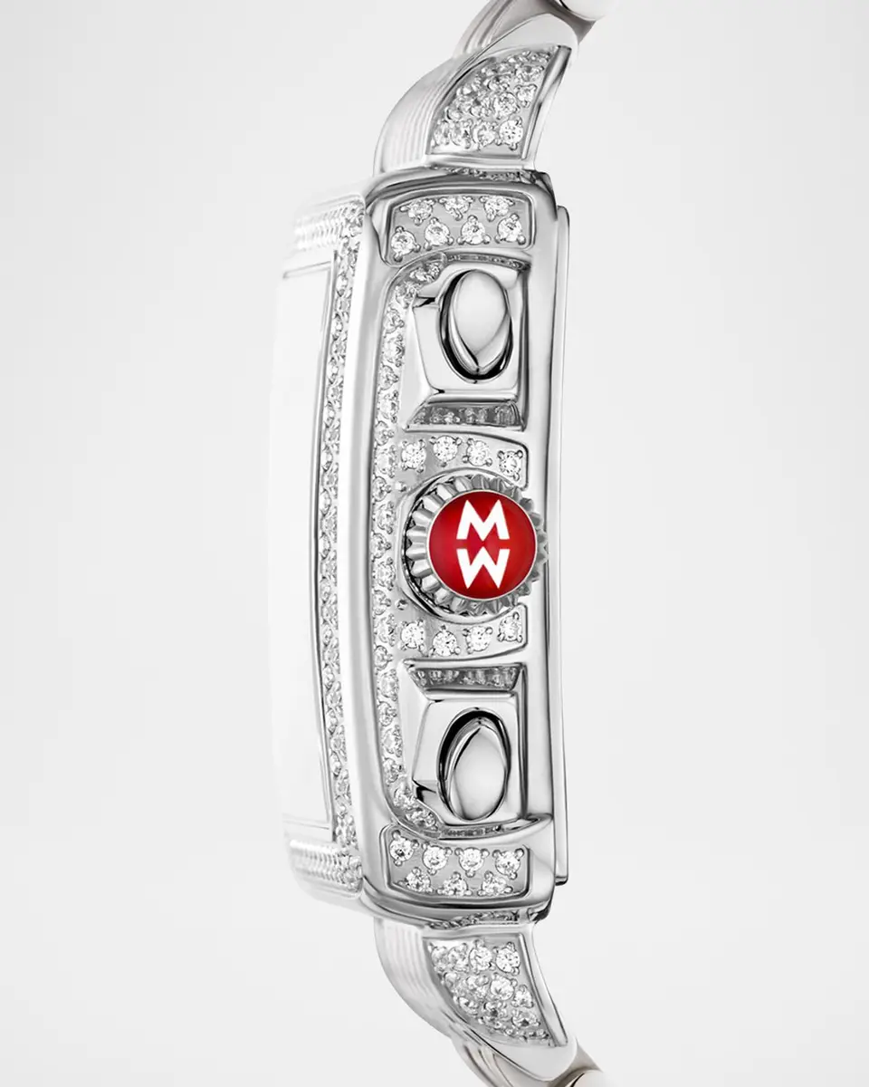 Michele Limited Edition Deco Jubilee Stainless Steel Diamond Pavé Bracelet Watch | Thumbnail 4