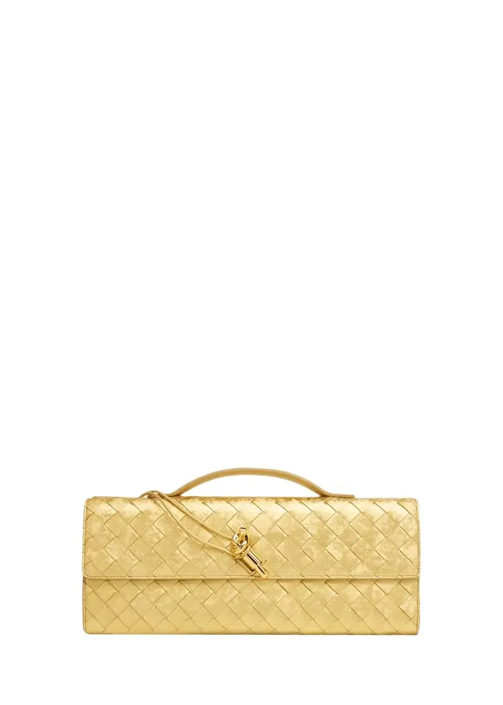 Bottega Veneta Andiamo Laminated Leather Clutch Bag | Image 1 Bottega Veneta Andiamo Laminated Leather Clutch Bag | Image 1