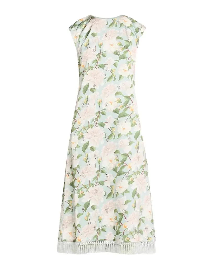 SACHIN & BABI Annette Embellished Floral Satin Crepe Midi Dress | Image 1 SACHIN & BABI Annette Embellished Floral Satin Crepe Midi Dress | Image 1