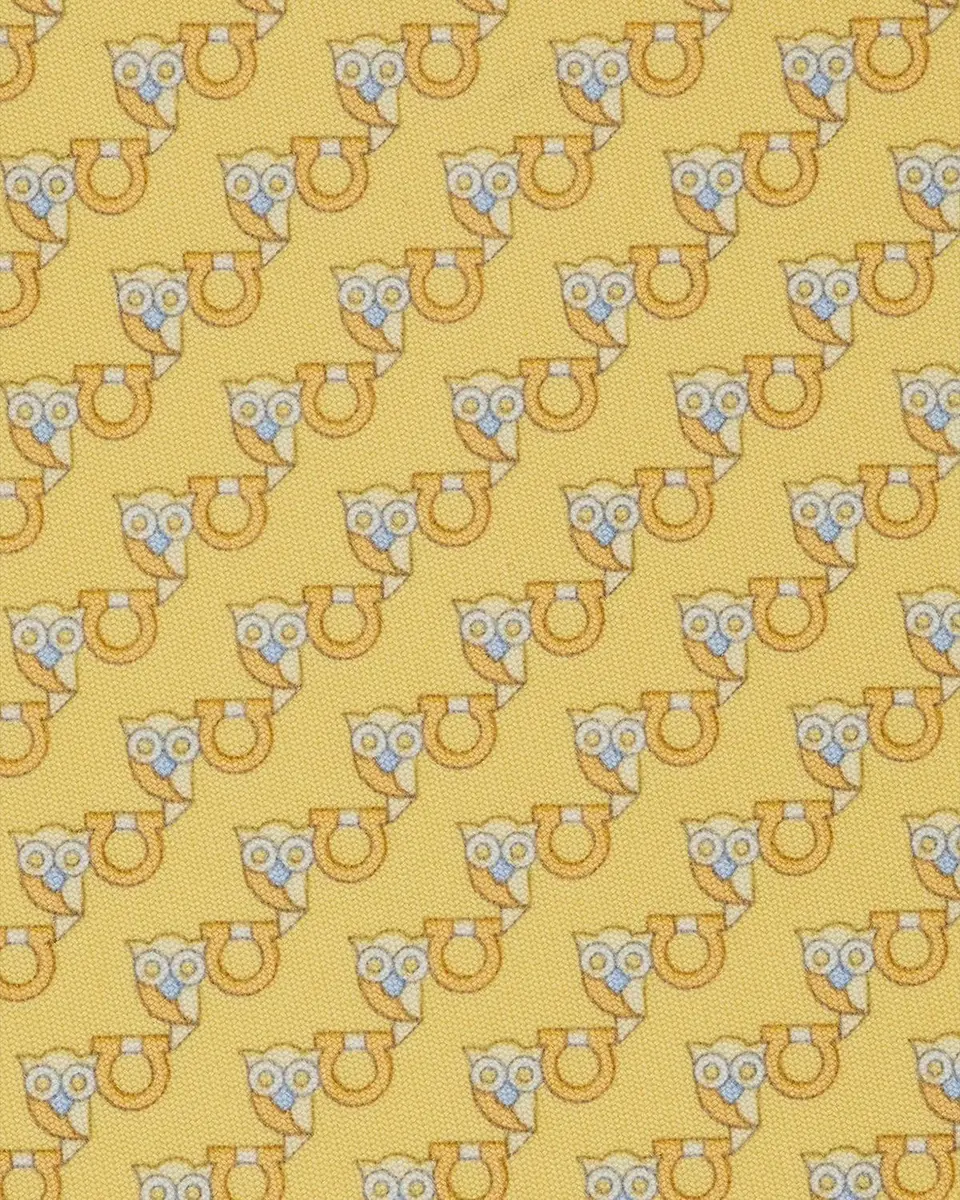 Ferragamo Men's Owl and Gancio Silk Tie | Thumbnail 4