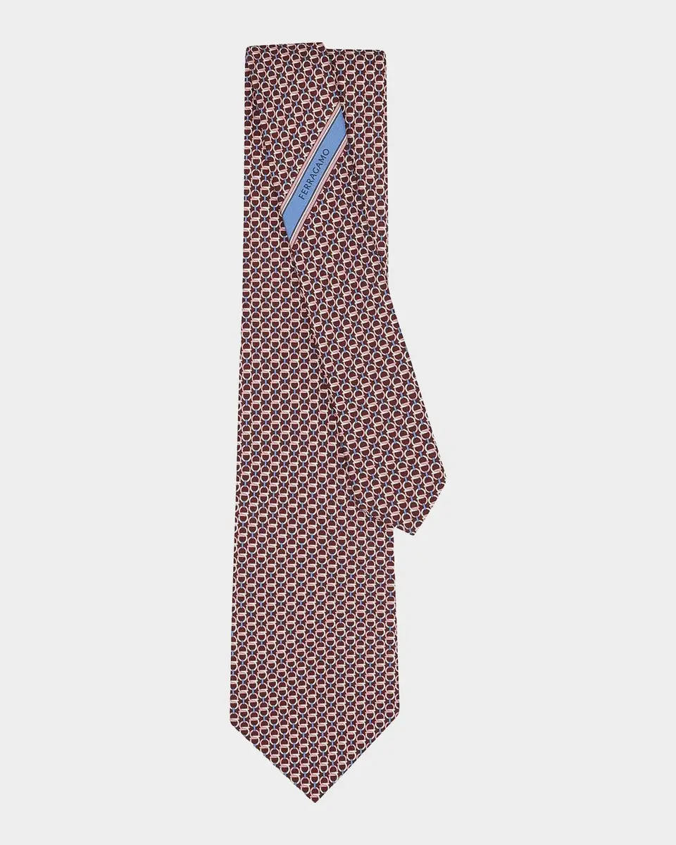 Ferragamo Men's Repeat Gancini Silk Tie | Thumbnail 3 Ferragamo Men's Repeat Gancini Silk Tie | Thumbnail 3
