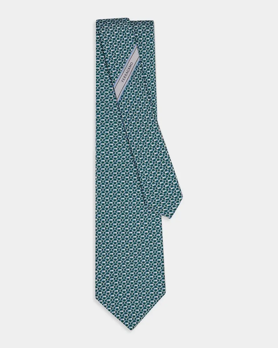 Ferragamo Men's Repeat Gancini Silk Tie | Thumbnail 3