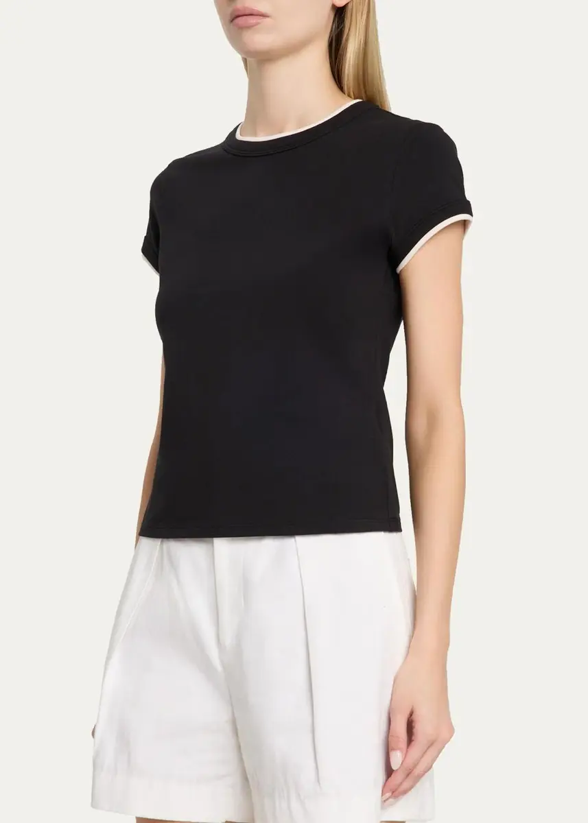 Veronica Beard Devin Stretch-Cotton T-Shirt | Thumbnail 4 Veronica Beard Devin Stretch-Cotton T-Shirt | Thumbnail 4