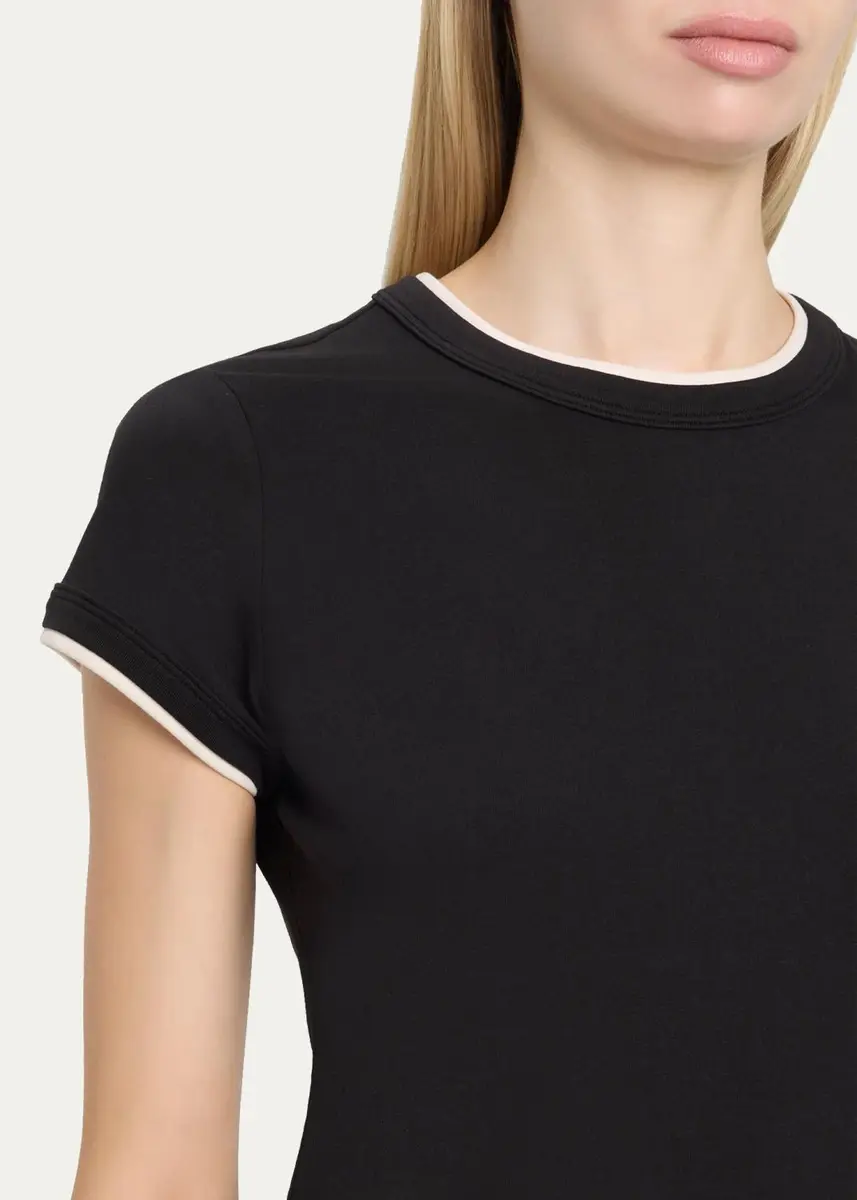 Veronica Beard Devin Stretch-Cotton T-Shirt | Thumbnail 5 Veronica Beard Devin Stretch-Cotton T-Shirt | Thumbnail 5