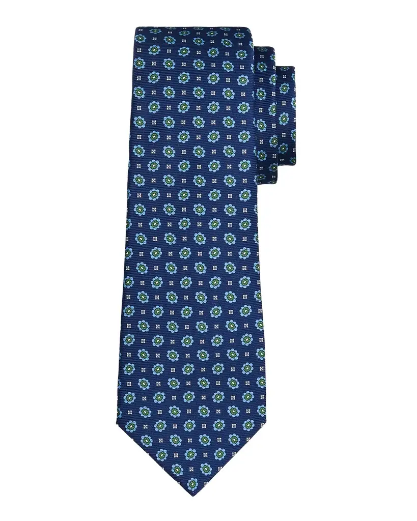 Kiton Men's Silk Micro-Floral 7-Fold Tie | Image 1 Kiton Men's Silk Micro-Floral 7-Fold Tie | Image 1