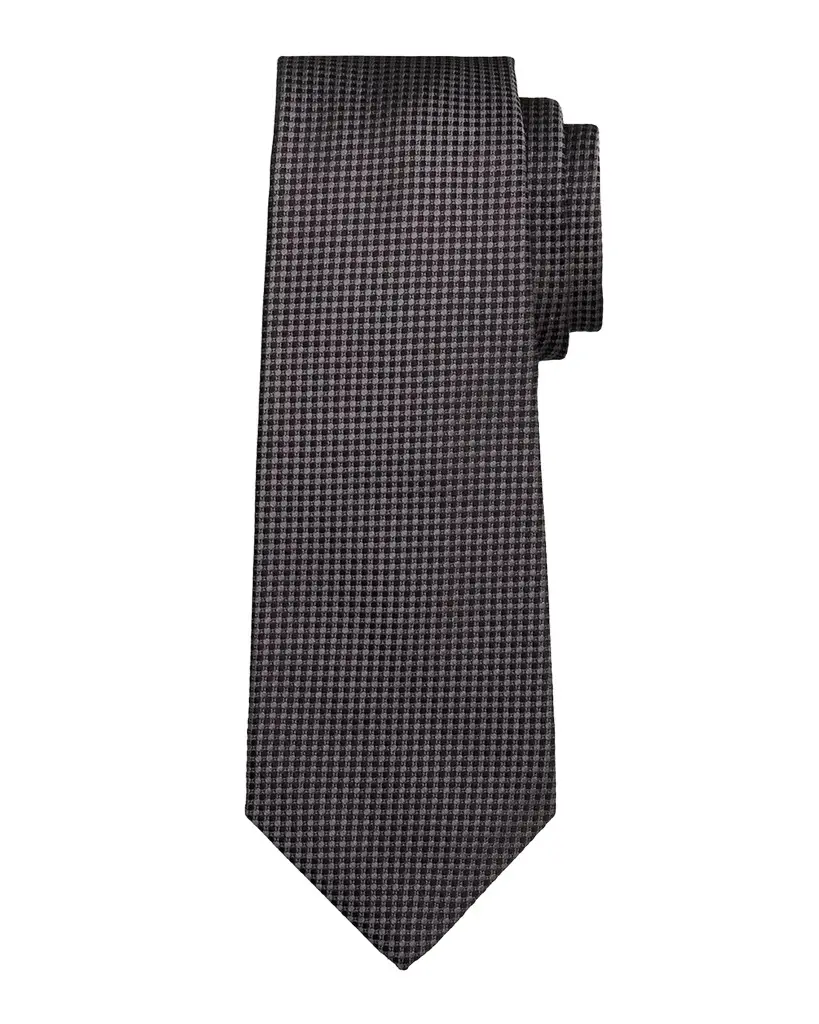 Kiton Men's Silk Micro-Jacquard 7-Fold Tie