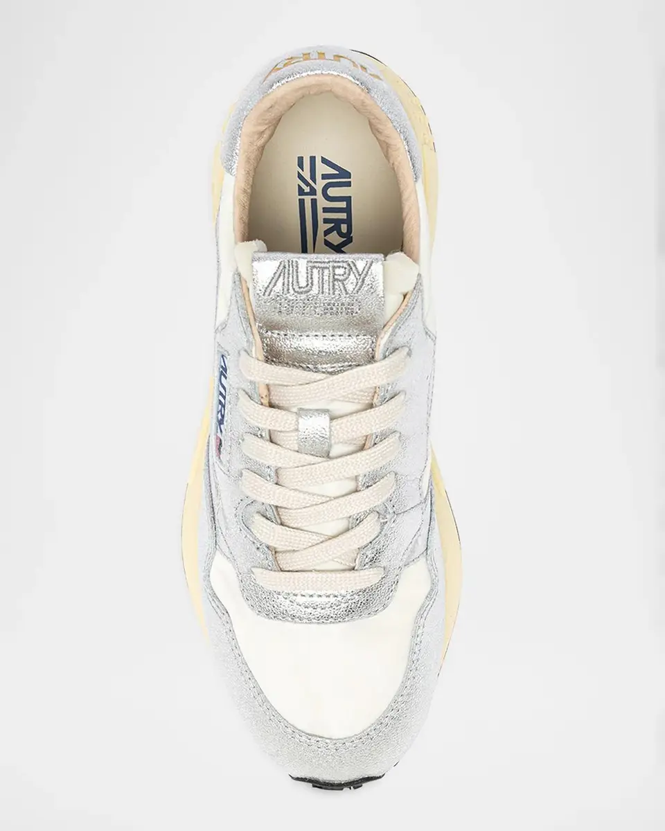 Autry Reelwind Metallic Leather Low-Top Sneakers | Thumbnail 4 Autry Reelwind Metallic Leather Low-Top Sneakers | Thumbnail 4