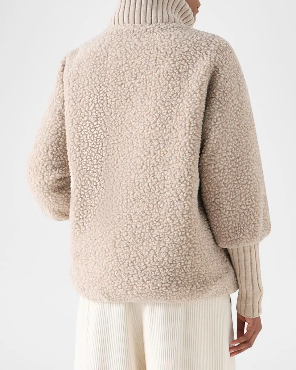 Akris punto Bouclé Fleece Relaxed-Fit Coat | Thumbnail 3
