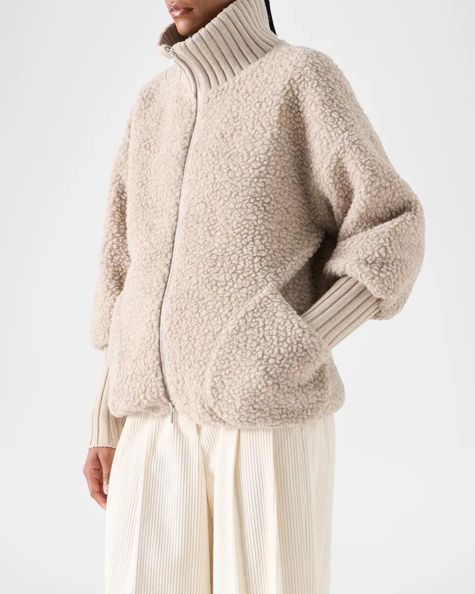 Akris punto Bouclé Fleece Relaxed-Fit Coat | Thumbnail 6