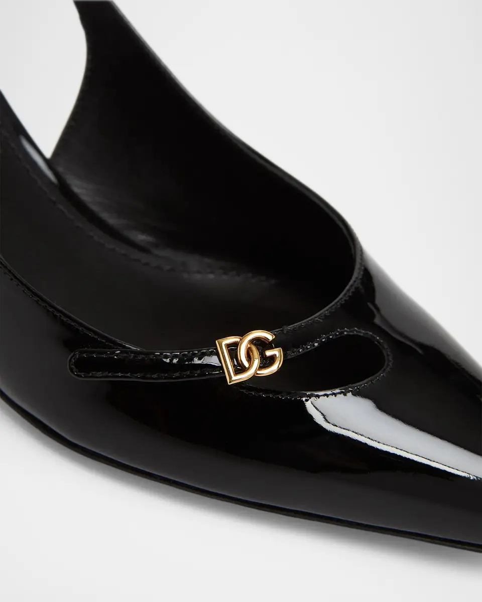 Dolce & Gabbana 90mm DG Vernice Patent Leather Slingback Pumps | Thumbnail 4 Dolce & Gabbana 90mm DG Vernice Patent Leather Slingback Pumps | Thumbnail 4