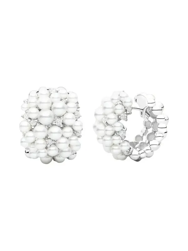 Lagrange 18K Pearl & Diamond Huggie Earrings Lagrange 18K Pearl & Diamond Huggie Earrings