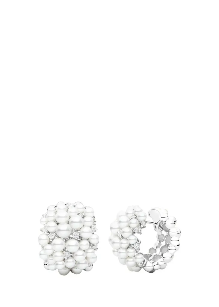 Paul Morelli Lagrange 18K Pearl & Diamond Huggie Earrings