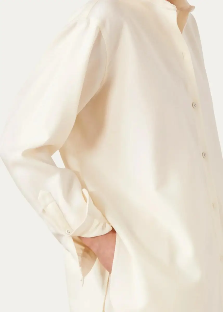 OFFICINE GÉNÉRALE Loose-Fit Wool Twill Shirt | Thumbnail 4 OFFICINE GÉNÉRALE Loose-Fit Wool Twill Shirt | Thumbnail 4