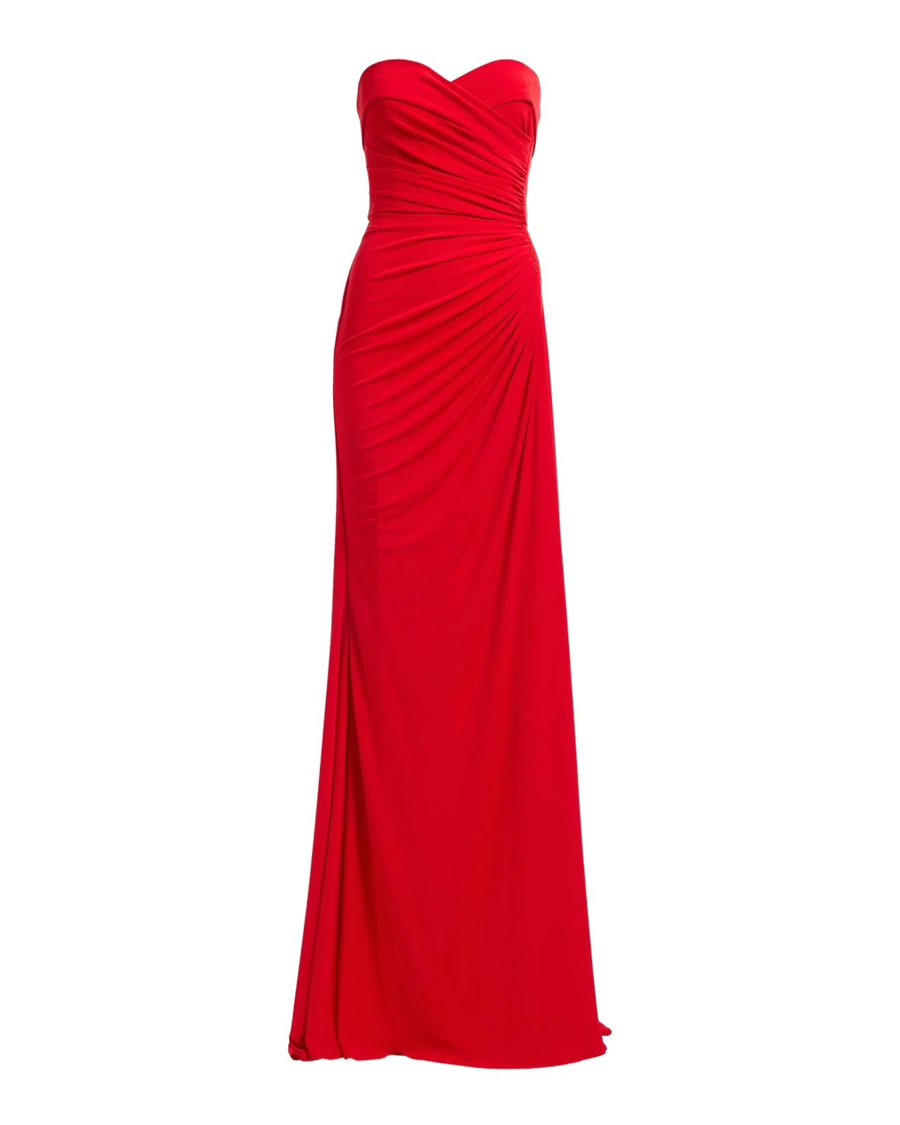 Strapless Draped Trumpet Gown