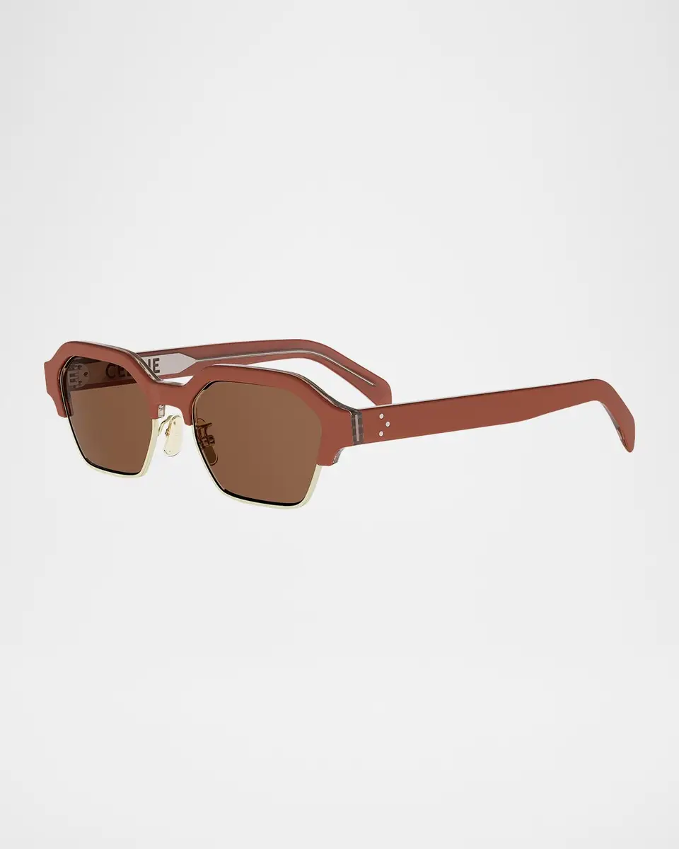 Celine Men's Acetate and Nylon Geometric Combi Sunglasses | Thumbnail 2 Celine Men's Acetate and Nylon Geometric Combi Sunglasses | Thumbnail 2