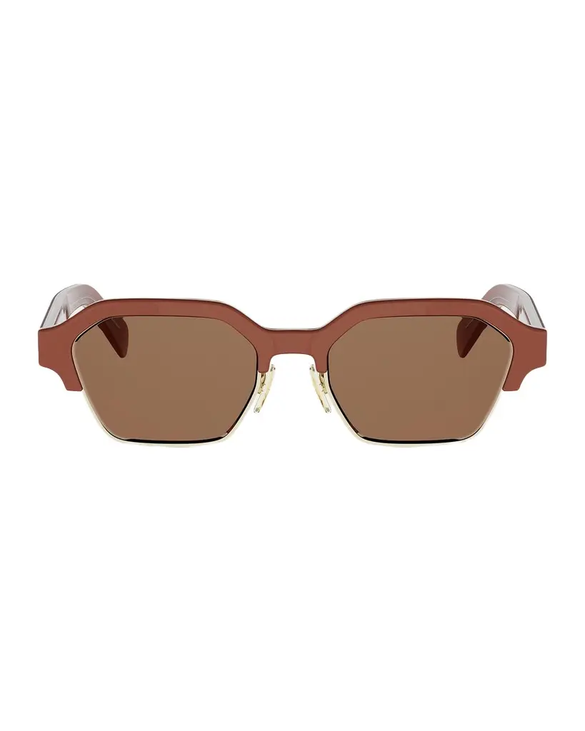 Celine Men's Acetate and Nylon Geometric Combi Sunglasses | Image 1 Celine Men's Acetate and Nylon Geometric Combi Sunglasses | Image 1