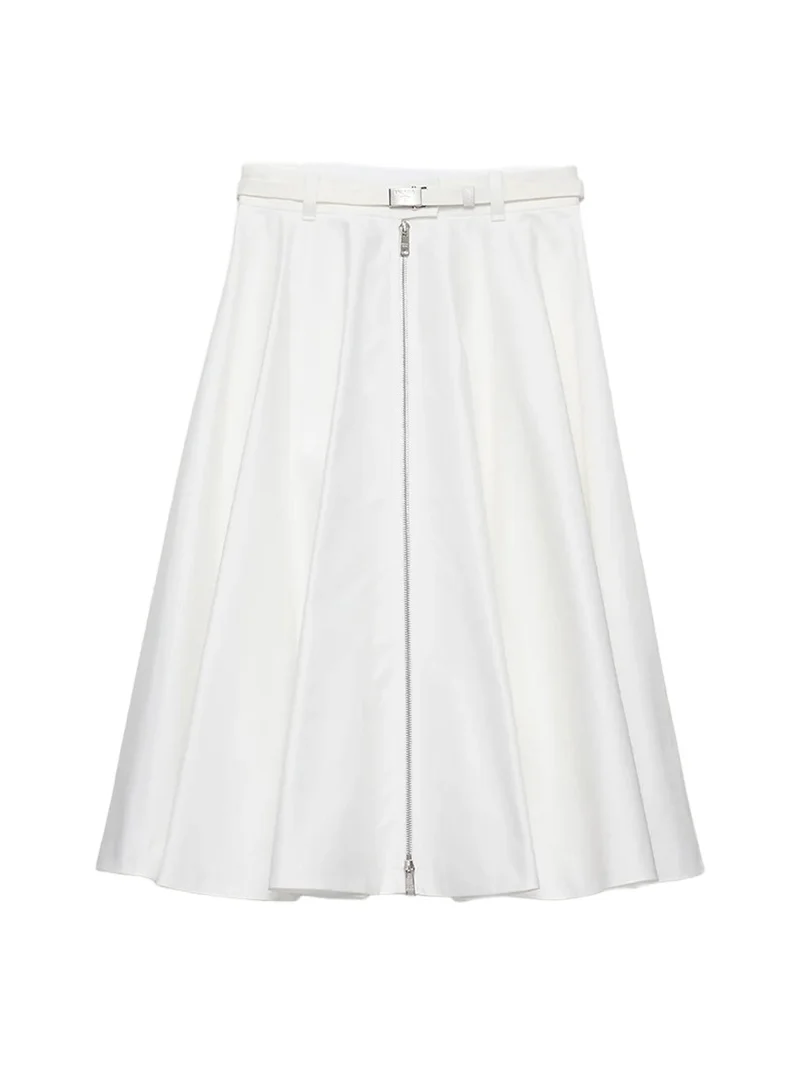 Prada Belted A-Line Midi Skirt
