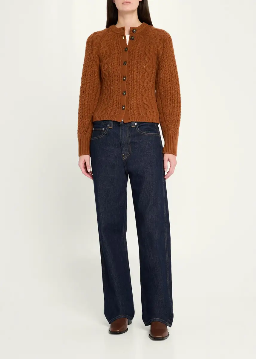 Guest In Residence Sculpted Cashmere-Wool Cable-Knit Cardigan | Thumbnail 2 Guest In Residence Sculpted Cashmere-Wool Cable-Knit Cardigan | Thumbnail 2