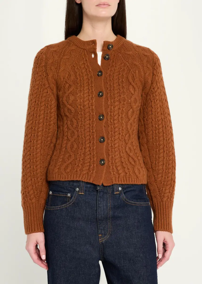Guest In Residence Sculpted Cashmere-Wool Cable-Knit Cardigan | Thumbnail 4 Guest In Residence Sculpted Cashmere-Wool Cable-Knit Cardigan | Thumbnail 4