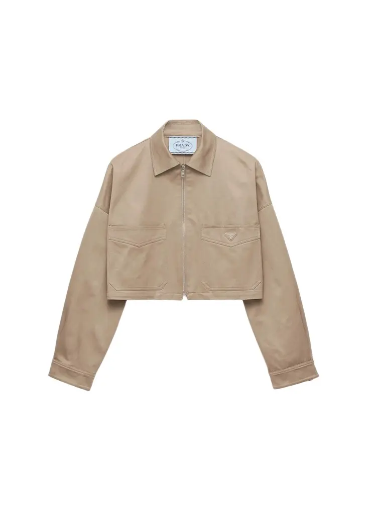 Logo-Detail Cotton Crop Jacket Logo-Detail Cotton Crop Jacket