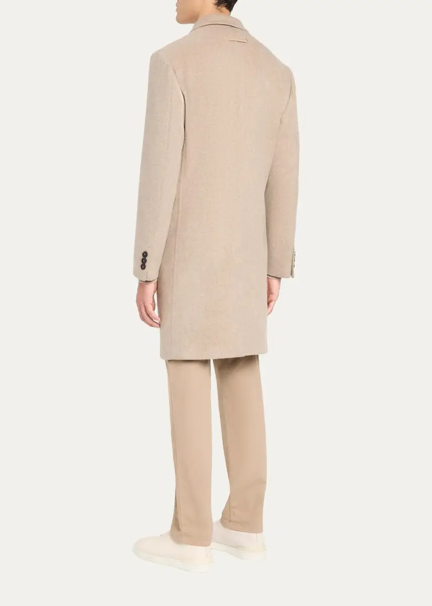 Zegna Men's Cashmere Single-Breasted Overcoat | Thumbnail 3 Zegna Men's Cashmere Single-Breasted Overcoat | Thumbnail 3