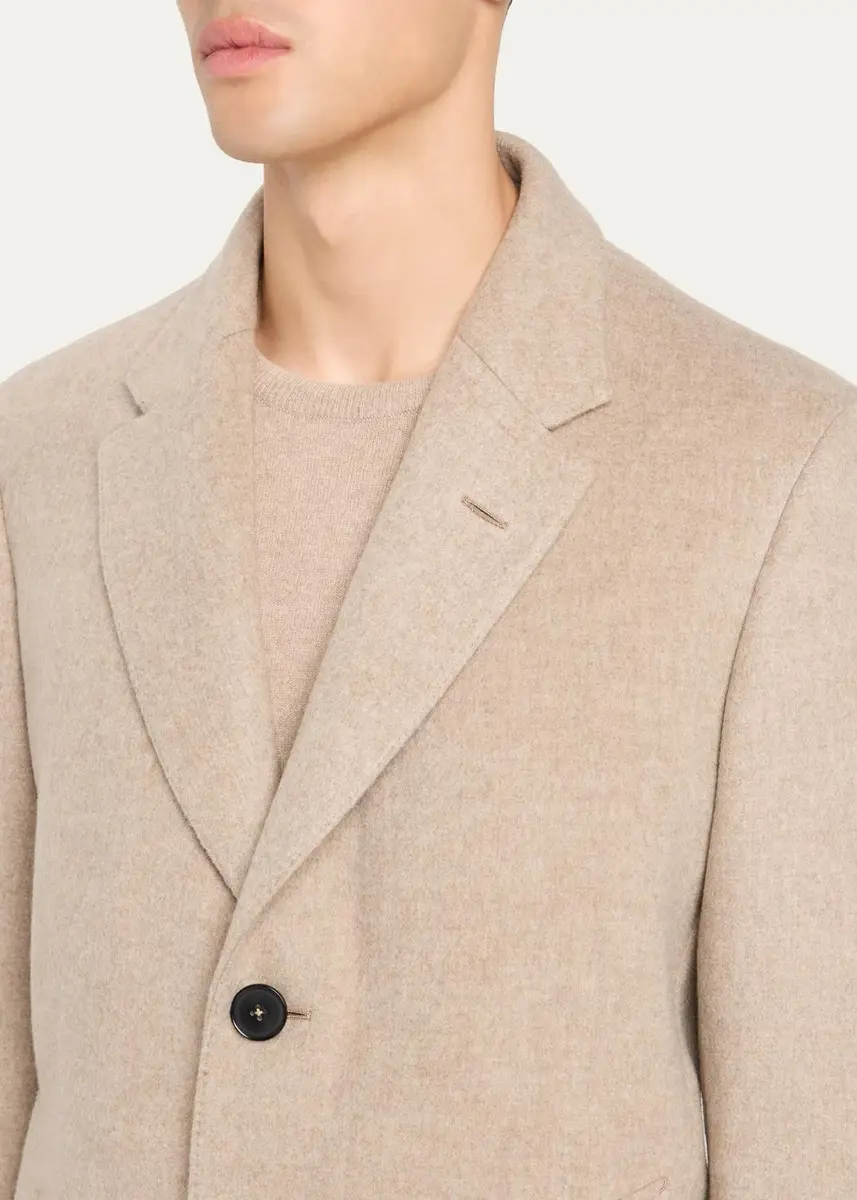 Zegna Men's Cashmere Single-Breasted Overcoat | Thumbnail 5 Zegna Men's Cashmere Single-Breasted Overcoat | Thumbnail 5