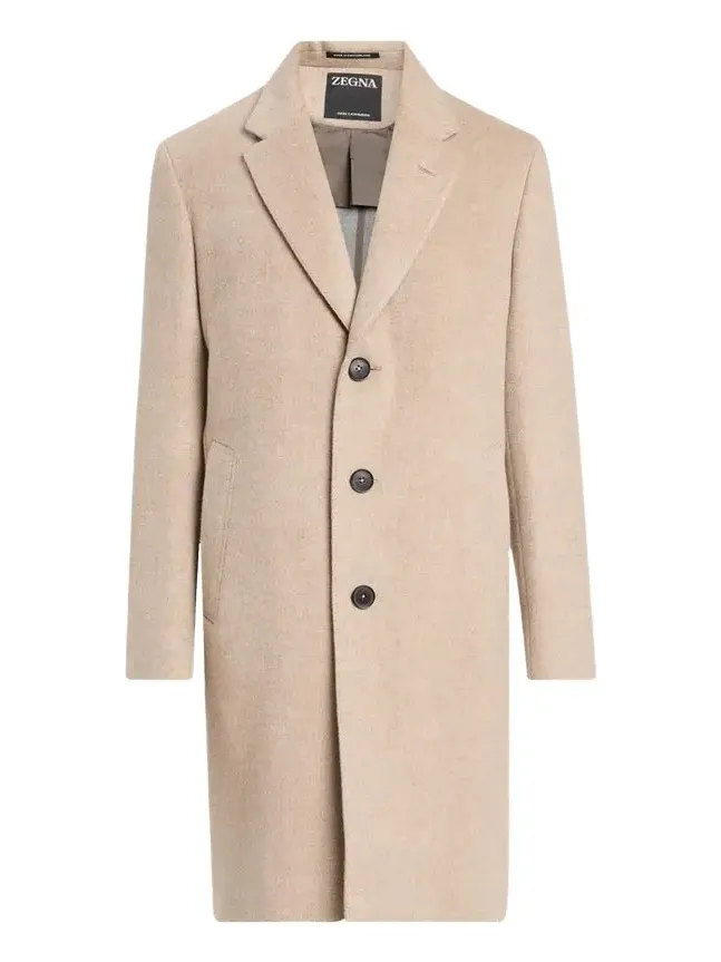 Zegna Men's Cashmere Single-Breasted Overcoat