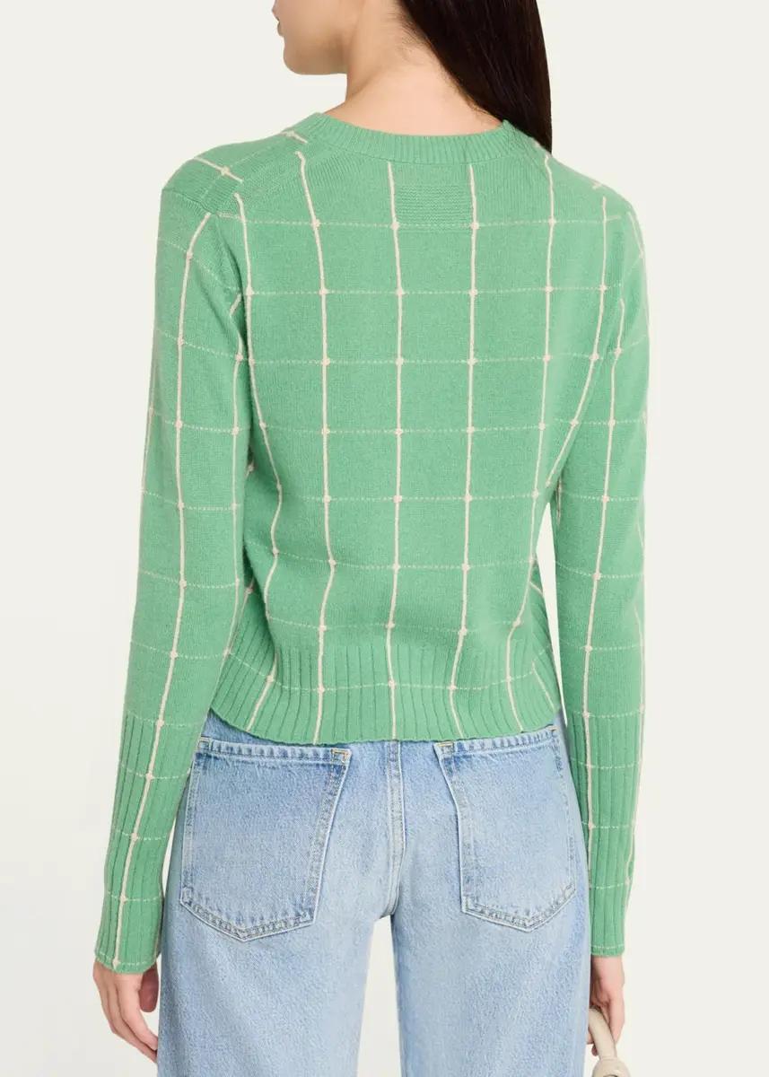 Guest In Residence Shrunken Checkered Cashmere Sweater | Thumbnail 3