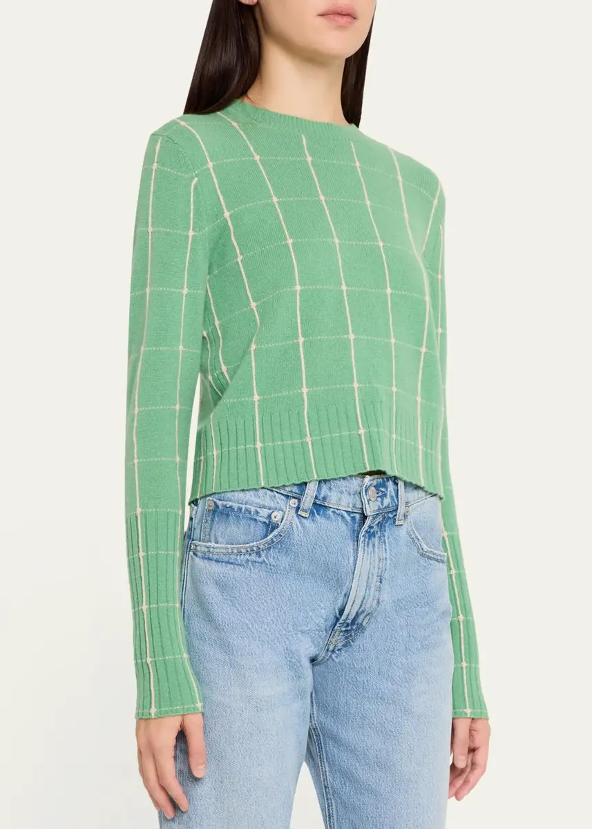 Guest In Residence Shrunken Checkered Cashmere Sweater | Thumbnail 4