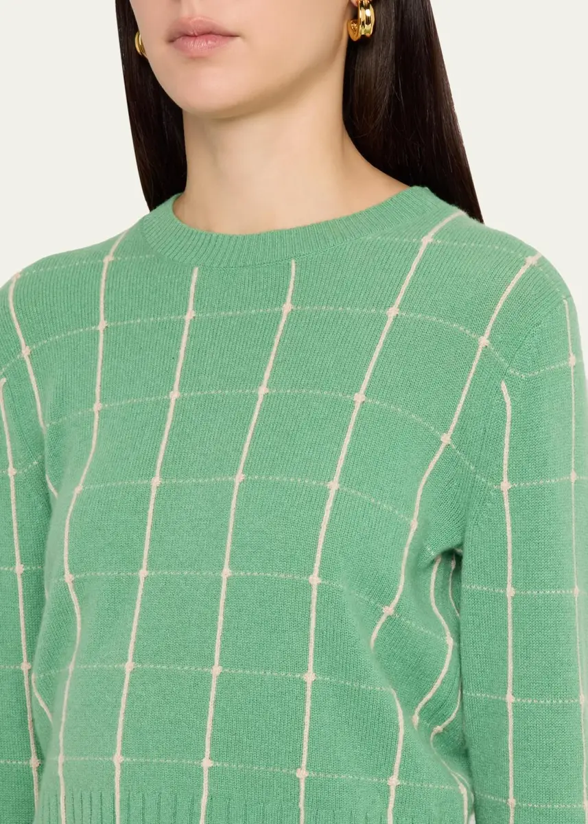 Guest In Residence Shrunken Checkered Cashmere Sweater | Thumbnail 5