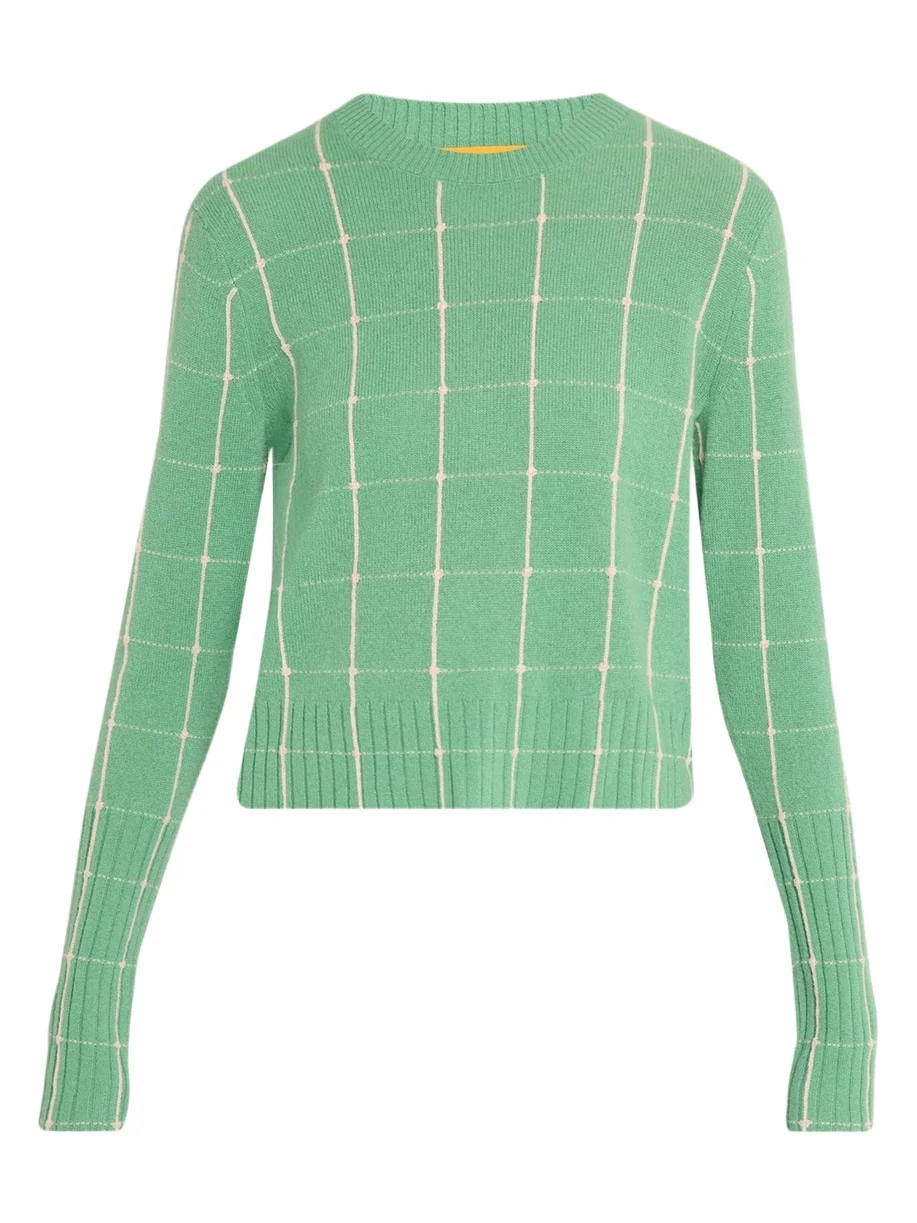 Shrunken Checkered Cashmere Sweater Shrunken Checkered Cashmere Sweater