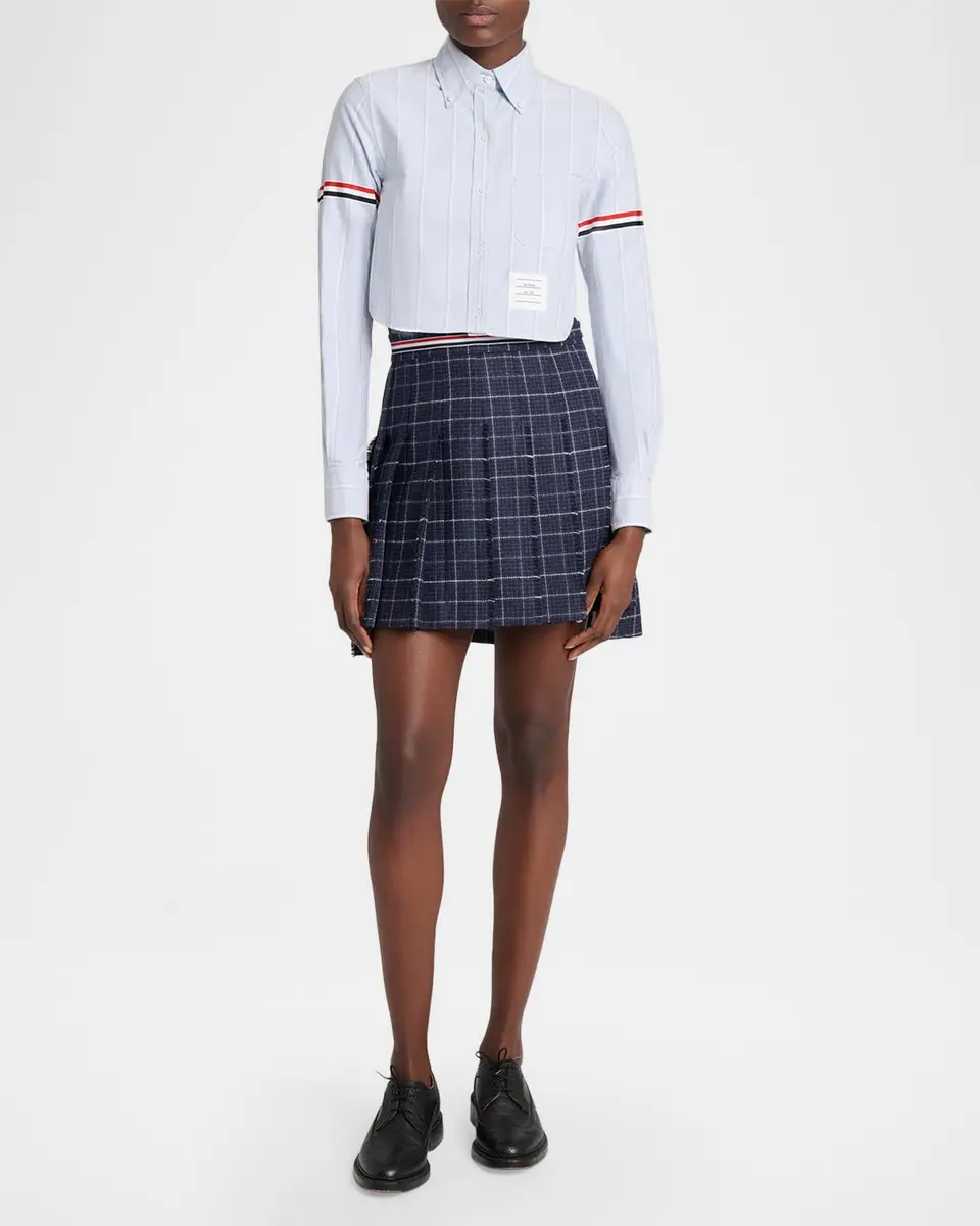 Thom Browne Windowpane Wool Mini Skirt | Thumbnail 2 Thom Browne Windowpane Wool Mini Skirt | Thumbnail 2