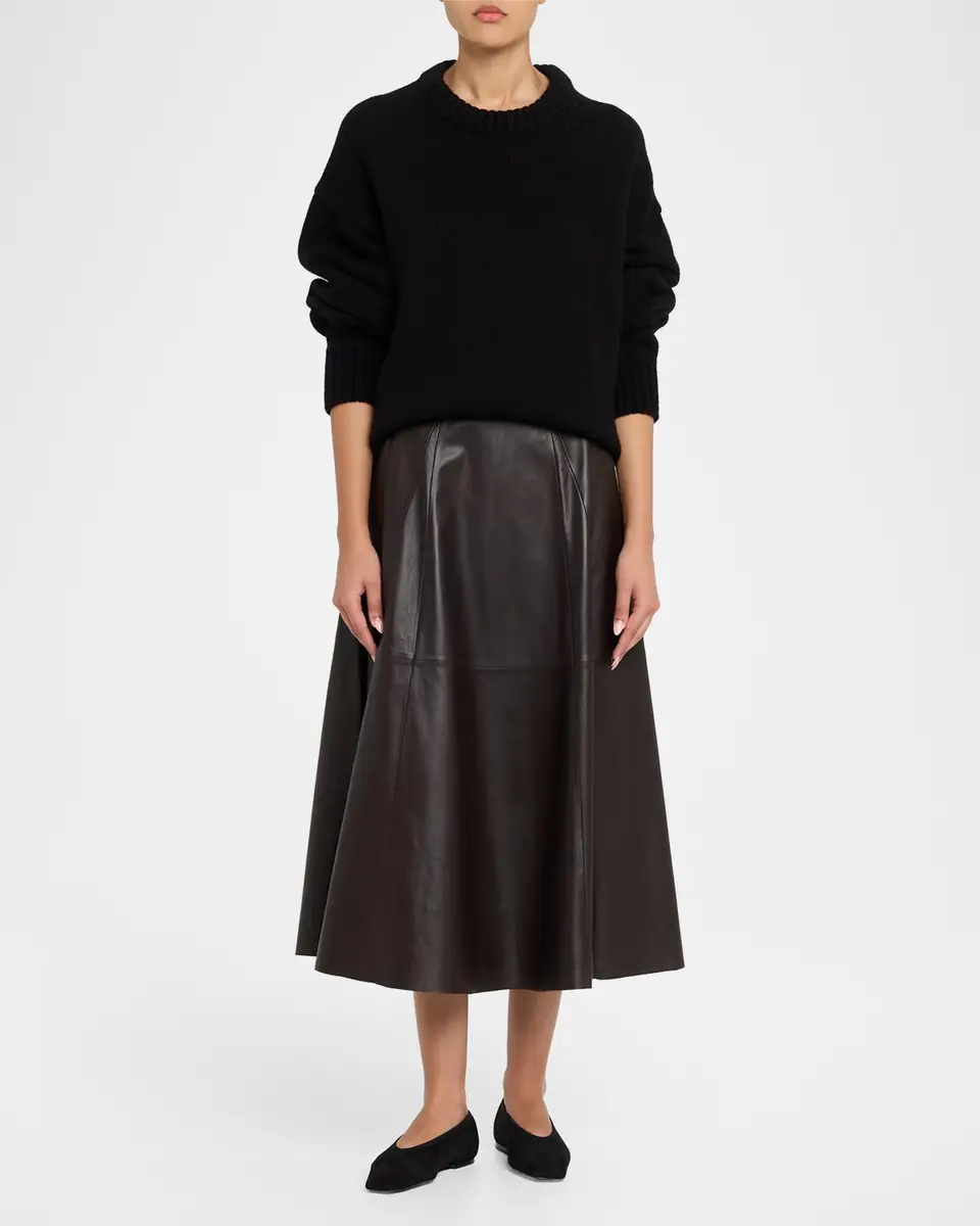 ARMA Eleni Leather A-Line Midi Skirt | Thumbnail 2 ARMA Eleni Leather A-Line Midi Skirt | Thumbnail 2