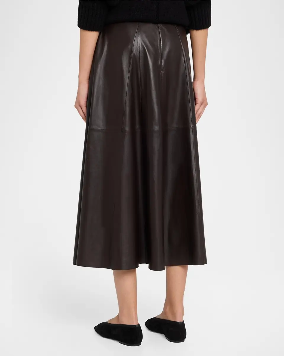 ARMA Eleni Leather A-Line Midi Skirt | Thumbnail 3 ARMA Eleni Leather A-Line Midi Skirt | Thumbnail 3