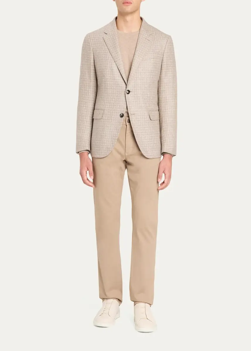Zegna Men's Cashmere Tonal Houndstooth Single-Breasted Sport Coat | Thumbnail 2 Zegna Men's Cashmere Tonal Houndstooth Single-Breasted Sport Coat | Thumbnail 2