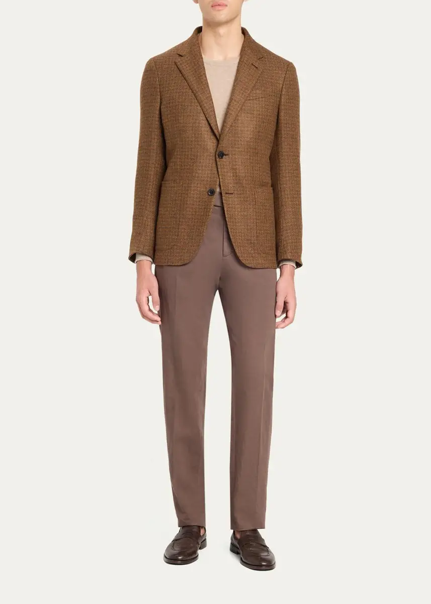 Zegna Men's Cashmere Tonal Houndstooth Single-Breasted Sport Coat | Thumbnail 7 Zegna Men's Cashmere Tonal Houndstooth Single-Breasted Sport Coat | Thumbnail 7