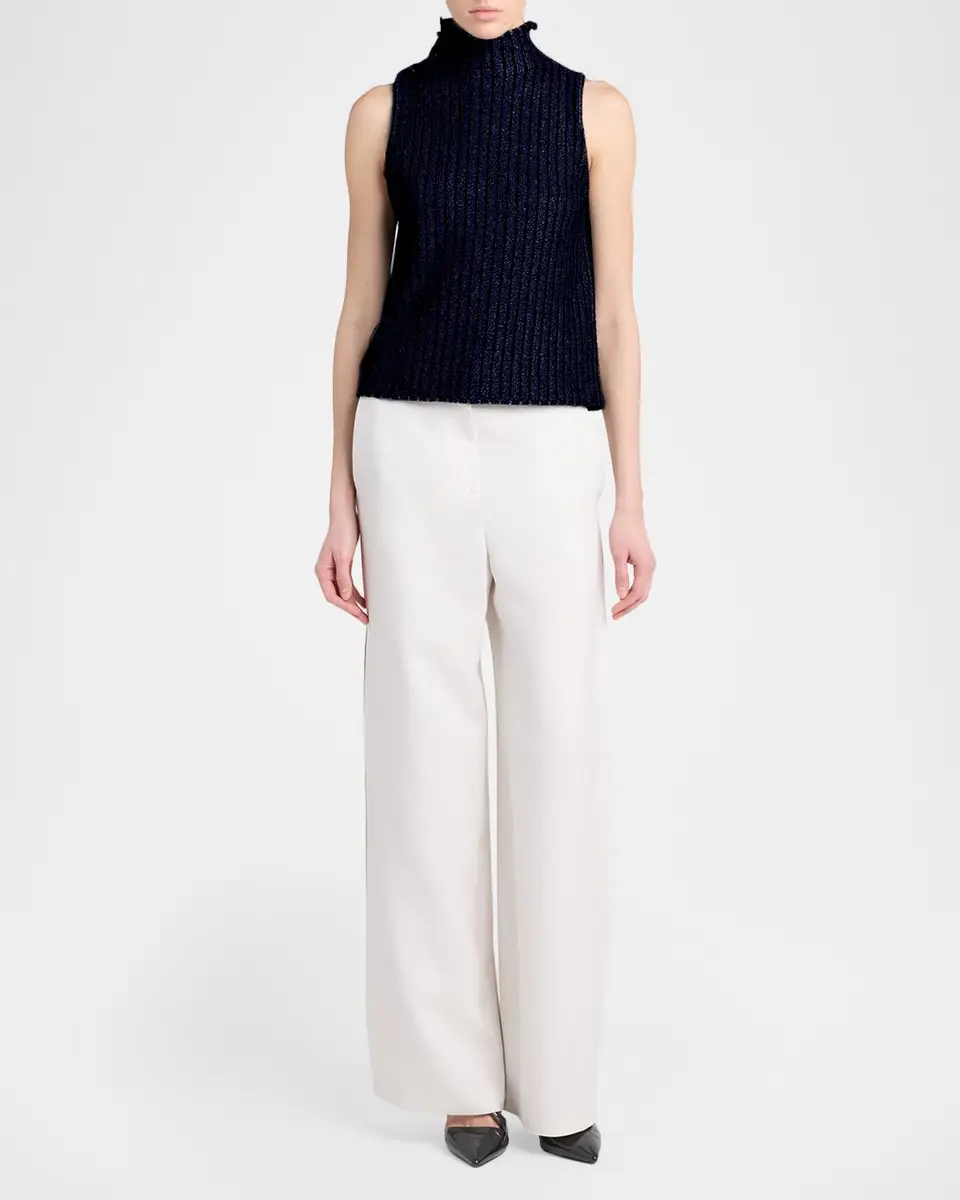 Giorgio Armani Metallic Knit Sleeveless Turtleneck Sweater | Thumbnail 2 Giorgio Armani Metallic Knit Sleeveless Turtleneck Sweater | Thumbnail 2