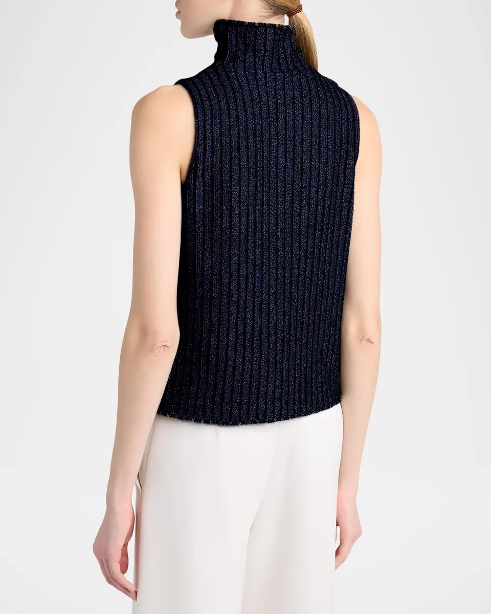 Giorgio Armani Metallic Knit Sleeveless Turtleneck Sweater | Thumbnail 3 Giorgio Armani Metallic Knit Sleeveless Turtleneck Sweater | Thumbnail 3