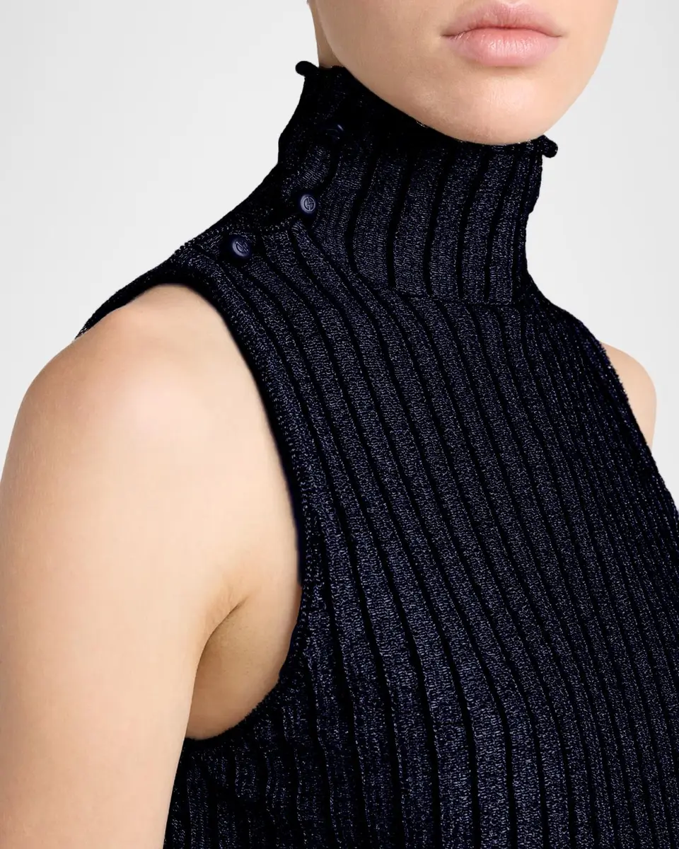 Giorgio Armani Metallic Knit Sleeveless Turtleneck Sweater | Thumbnail 5 Giorgio Armani Metallic Knit Sleeveless Turtleneck Sweater | Thumbnail 5